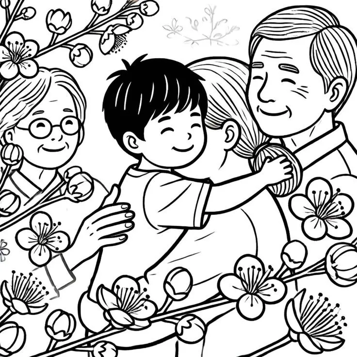 Bộ sưu tập tranh tô màu Tết dành cho bé