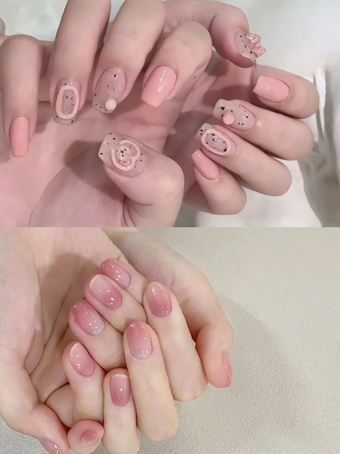Nail thạch hồng cho ngày Tết