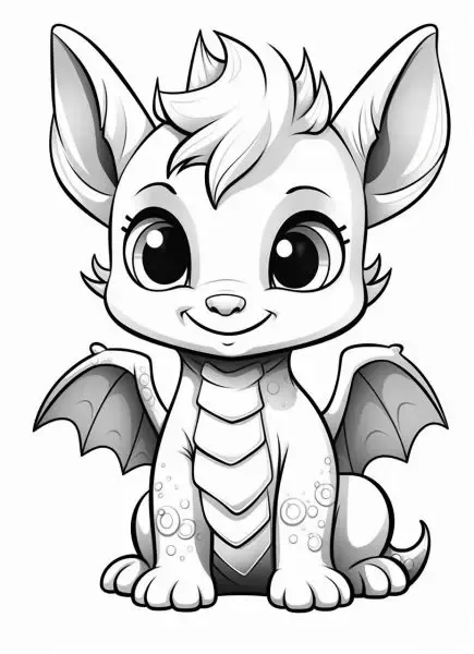 Rồng chibi nhỏ nhắn đang ngồi suy tư trên đám mây