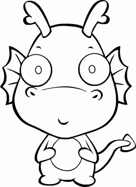 Hình vẽ rồng chibi tinh nghịch đang bay lượn