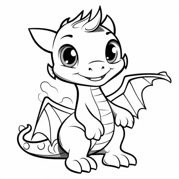 Chú rồng chibi nhỏ bé đang ngồi dựa vào một tảng đá