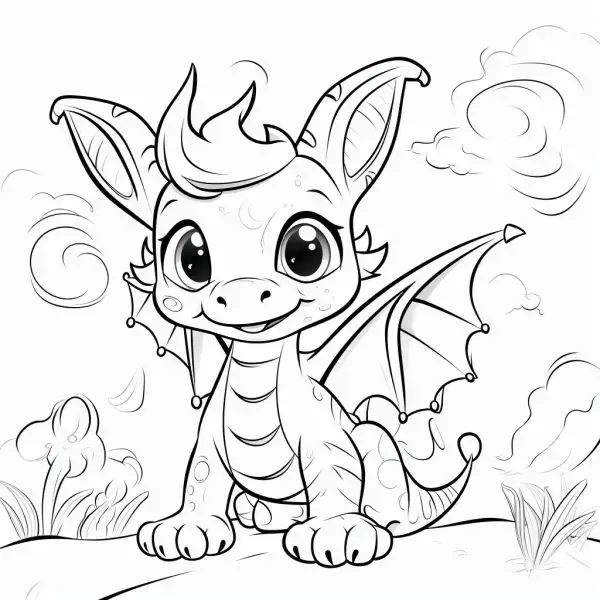 Hình ảnh rồng chibi đáng yêu đang nằm ngủ gật gù