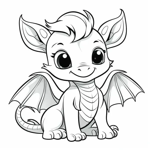 Hình ảnh rồng chibi dễ thương đang ngồi trên cành cây
