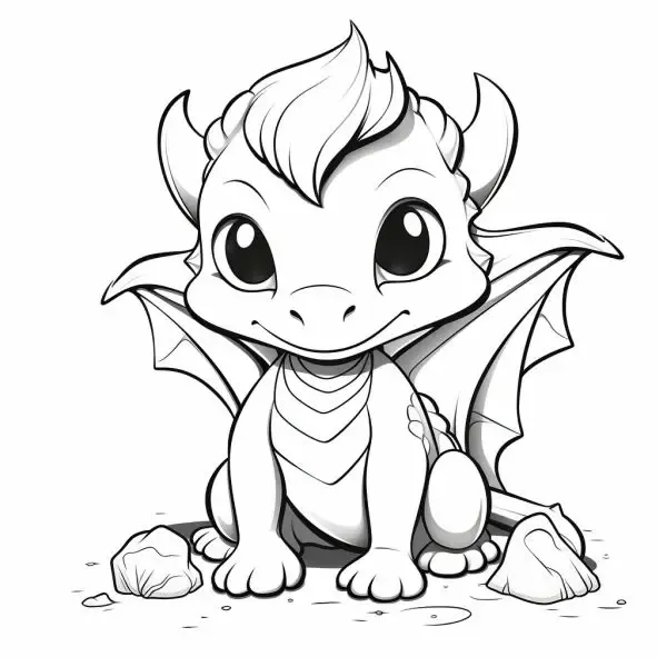 Chú rồng chibi ngộ nghĩnh đang đội một chiếc mũ