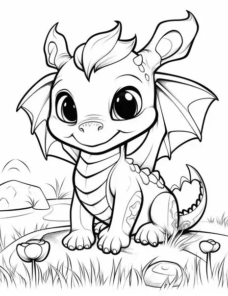 Chú rồng chibi ngộ nghĩnh đang chơi với quả bóng