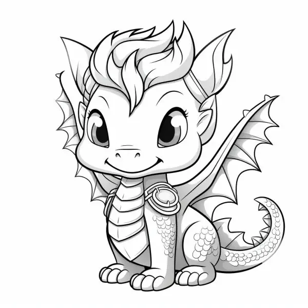 Rồng chibi nhỏ bé đang bay với đôi cánh nhỏ