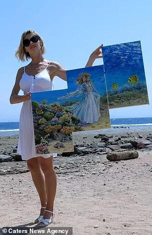 Một tác phẩm tranh vẽ dưới đáy đại dương hoàn thành của Olga Belka