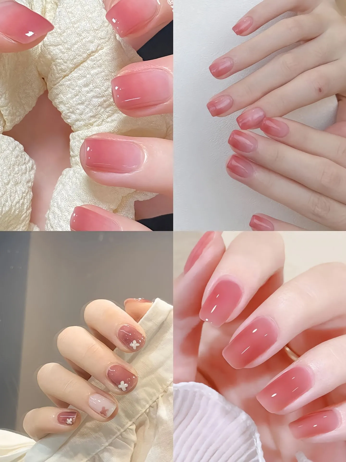 Mẫu nail sơn thạch đơn sắc trong veo