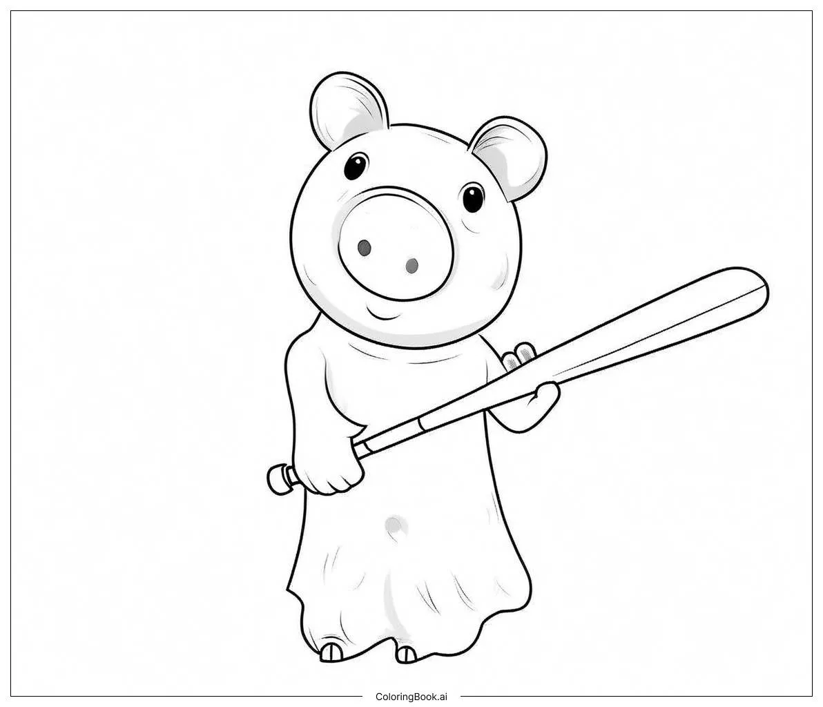 Tranh tô màu Roblox Piggy cảnh hù dọa