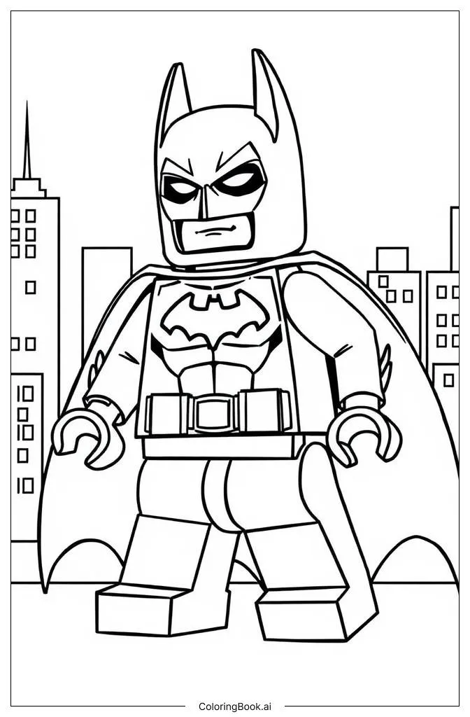 Trang tô màu T tư thế cơ bản của Lego Batman
