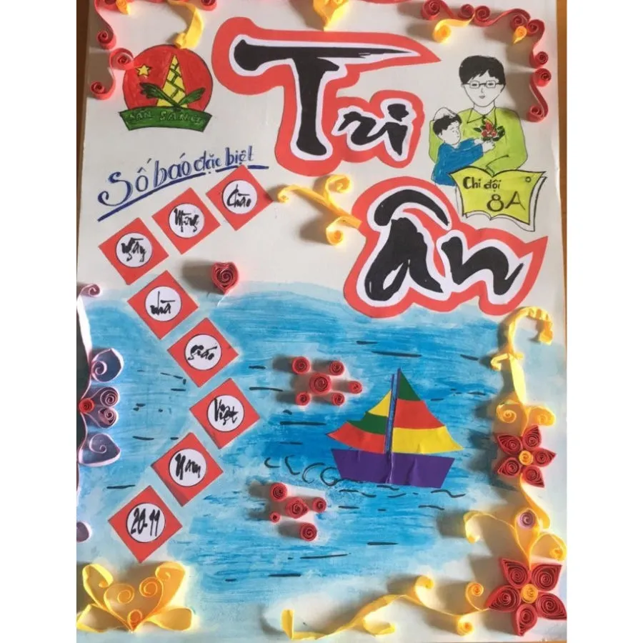 Tranh vẽ tri ân thầy cô miệt mài dạy dỗ nhiều thế hệ trên báo tường
