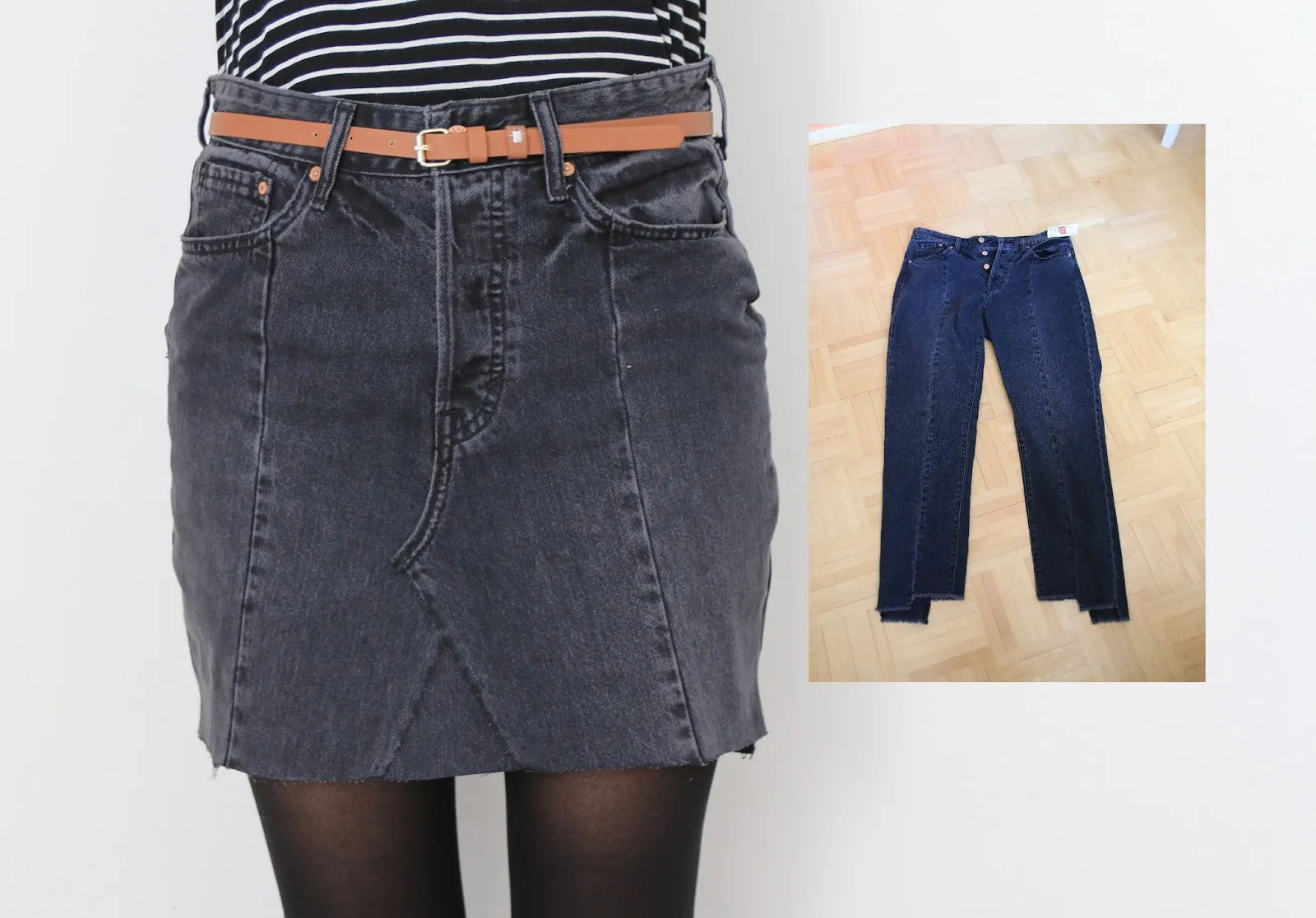 Chiếc váy ngắn biến hóa từ quần jean