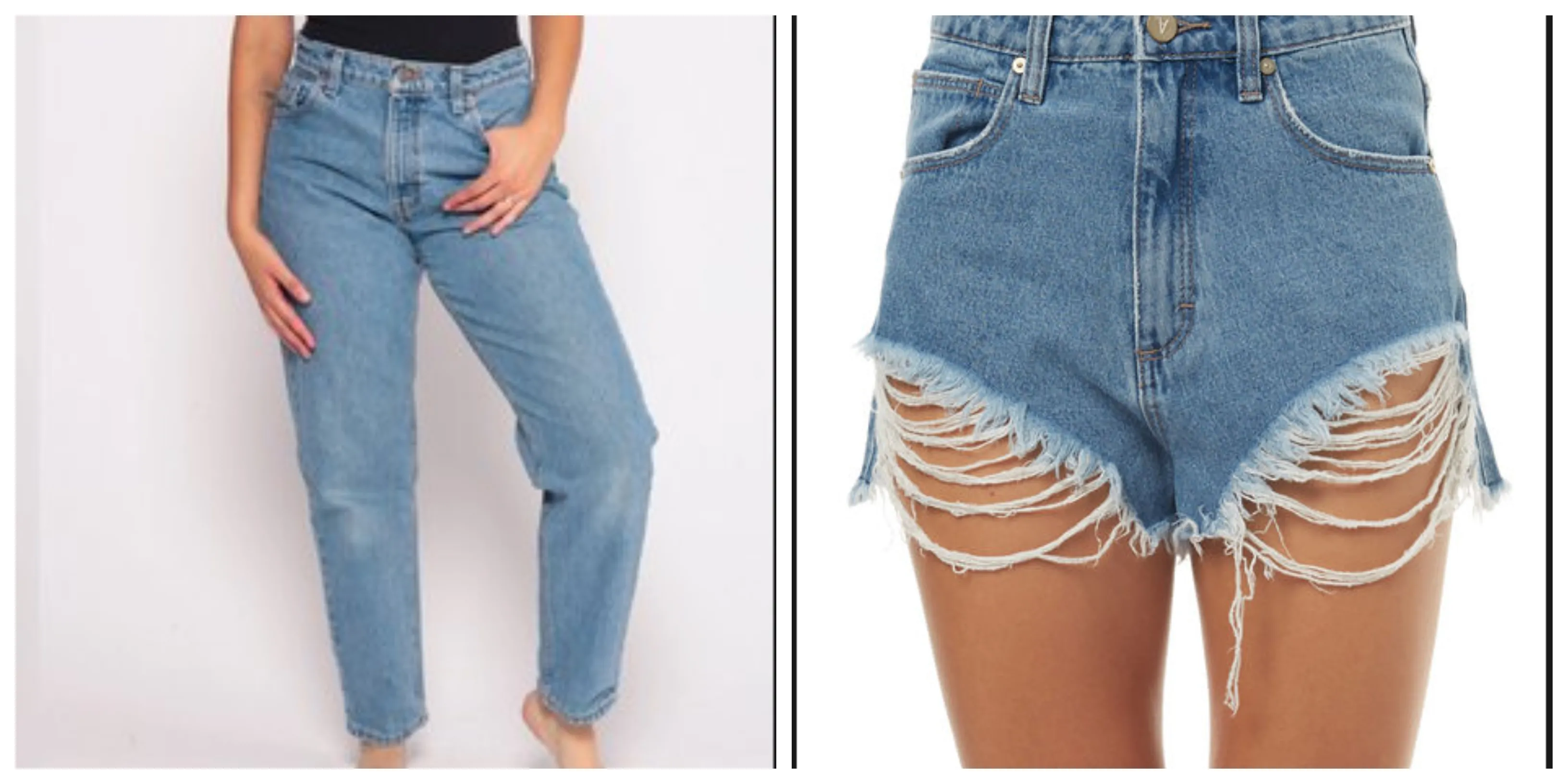 Chiếc quần jean dài nay đã biến thành chiếc quần short ngắn cá tính