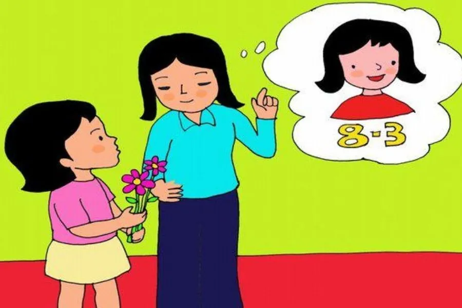 Tranh chủ đề 8/3: Bé gái tưới cây hoa