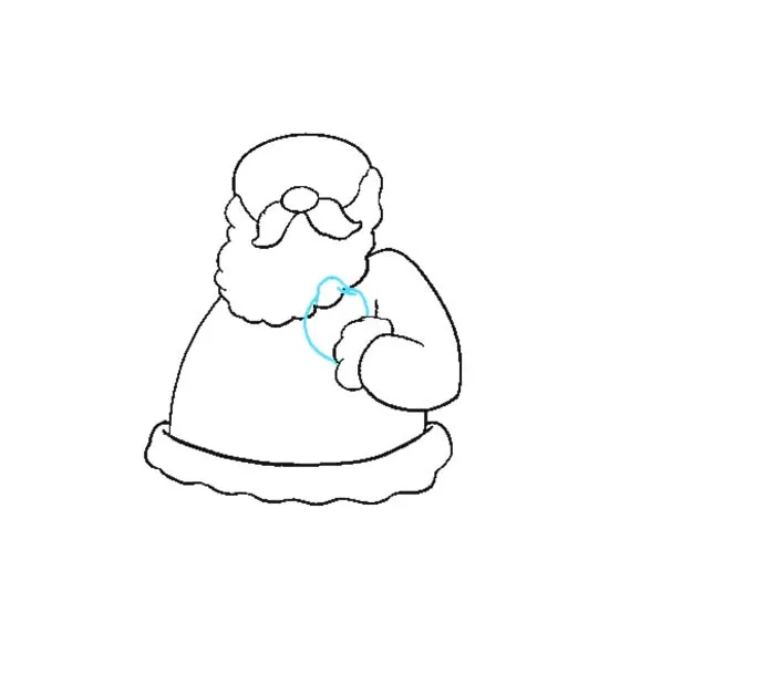 Bước 7 vẽ phần cổ tay áo cho ông già Noel