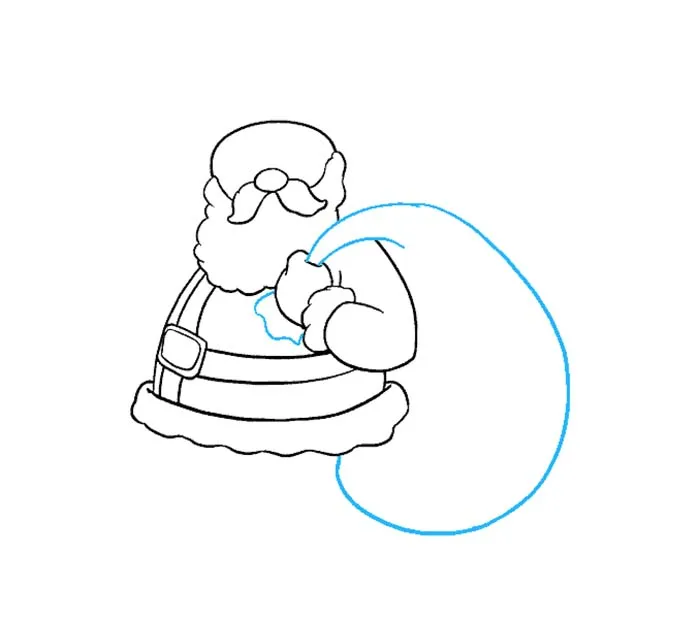Bước 9 phác thảo bao đựng quà ông già Noel bằng nét lượn sóng