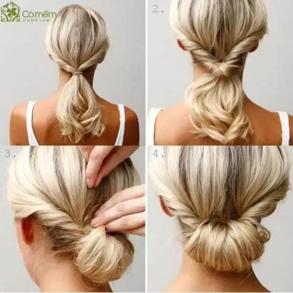Kiểu búi tóc cuộn nếp đơn giản mà sang trọng