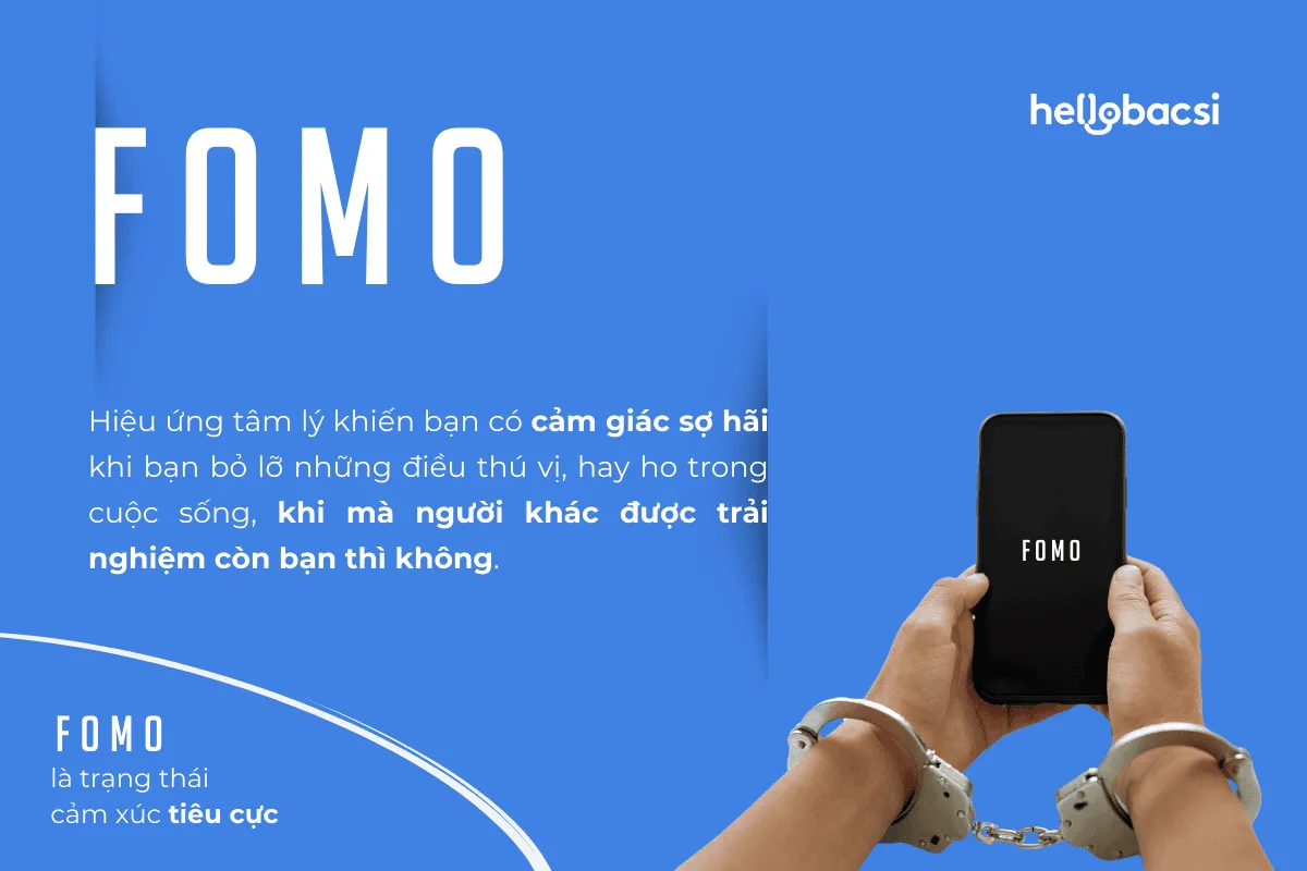 Hình minh họa hiệu ứng FOMO, một yếu tố có thể khiến bạn khó rời xa cái điện thoại.
