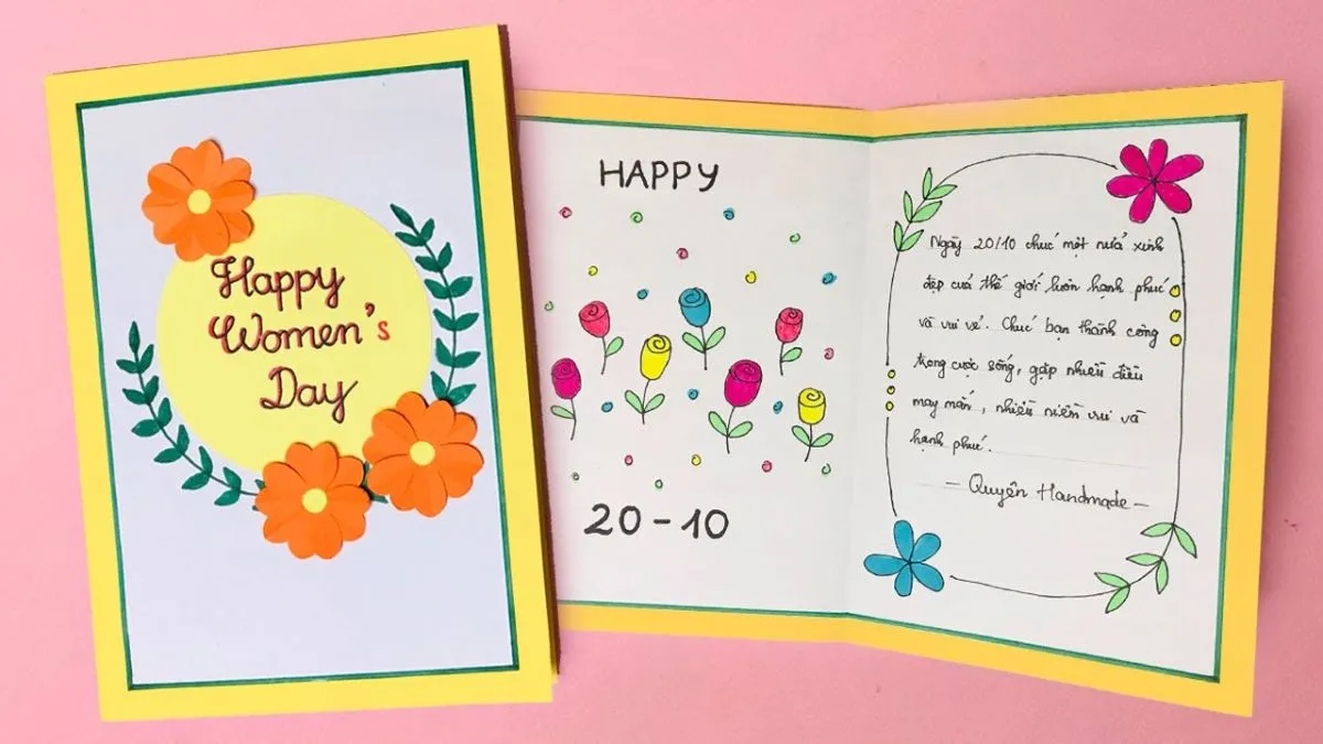 Thiệp 20/10 thể hiện tình yêu thương dành cho mẹ
