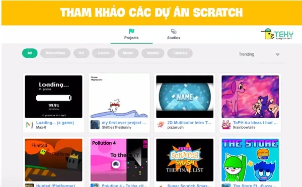 Khám phá các dự án lập trình Scratch từ cộng đồng người dùng