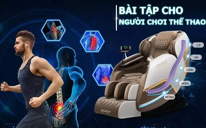 Ghế matxa giúp phục hồi cơ bắp cho người tập thể thao