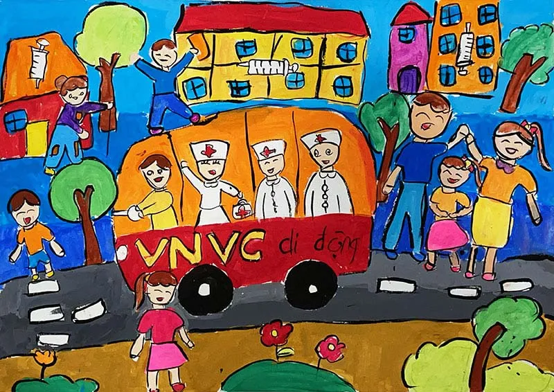Tranh vẽ VNVC là của mọi nhà của bé Hồng Anh