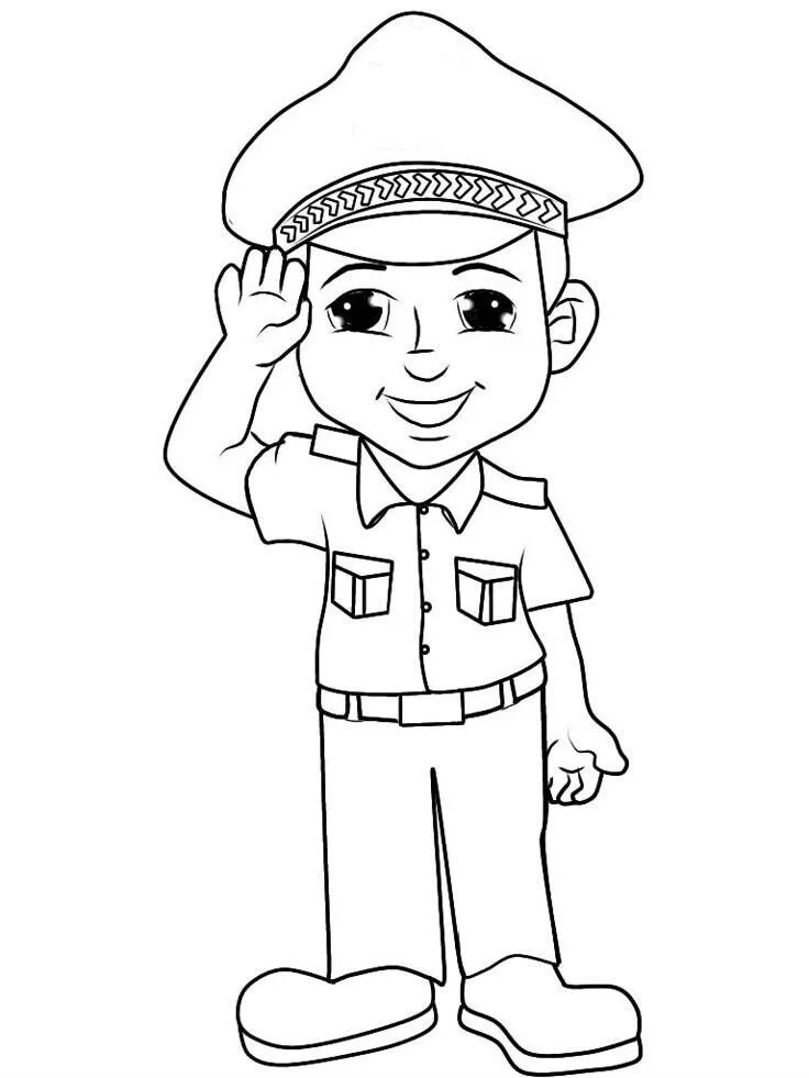 Chú bộ đội cầm cờ Tổ quốc trong tranh tô màu ý nghĩa giáo dục
