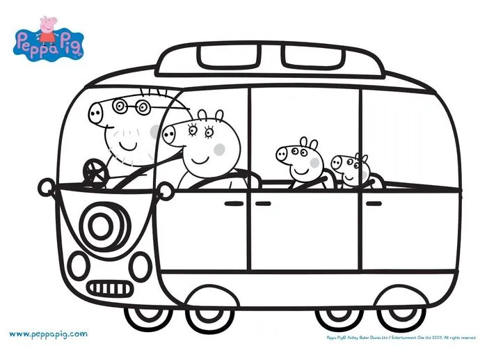Tranh tô màu Heeo Peppa vui vẻ đạp xe