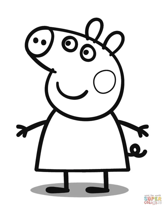 Tranh tô màu Heo Peppa tự tô màu bức tranh
