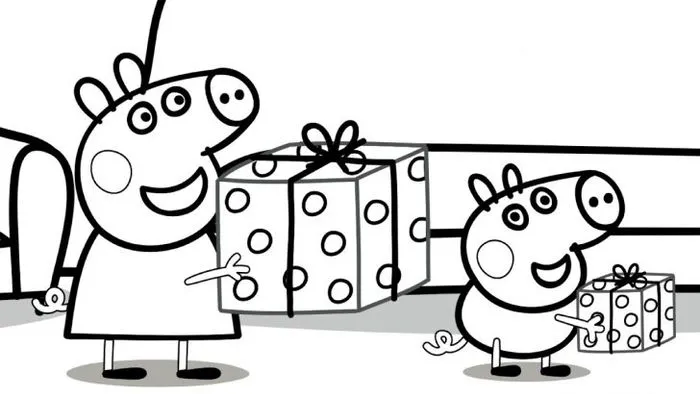 Tranh tô màu Heo Peppa đáng yêu và năng động