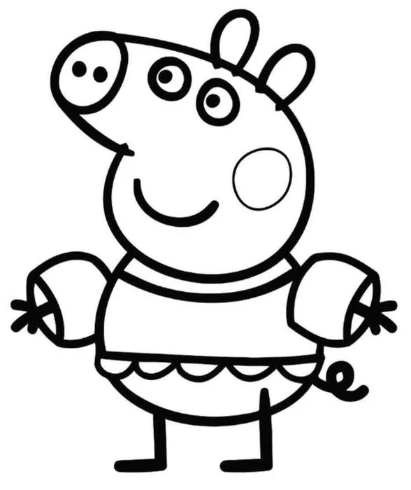 Tranh tô màu Heo Peppa với bộ quần áo đặc biệt