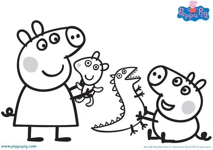 Tranh tô màu Heo Peppa dễ thương và xinh xắn