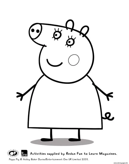 Tranh tô màu Heo Peppa nữ tính
