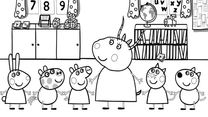 Tranh tô màu Heo Peppa và những người bạn