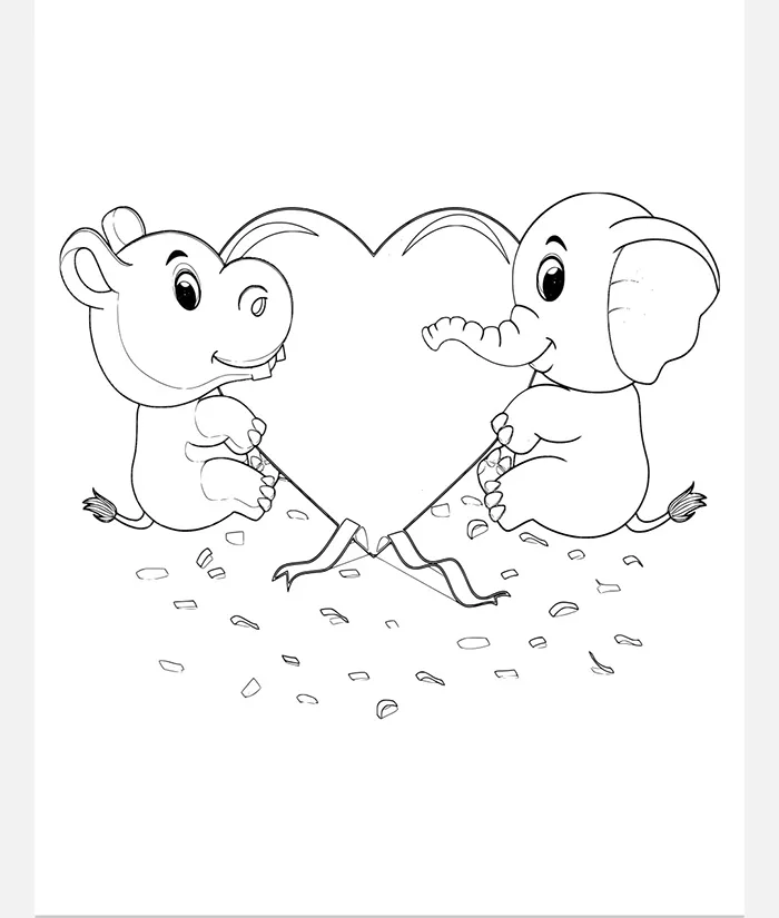 Tranh hình con voi đáng yêu