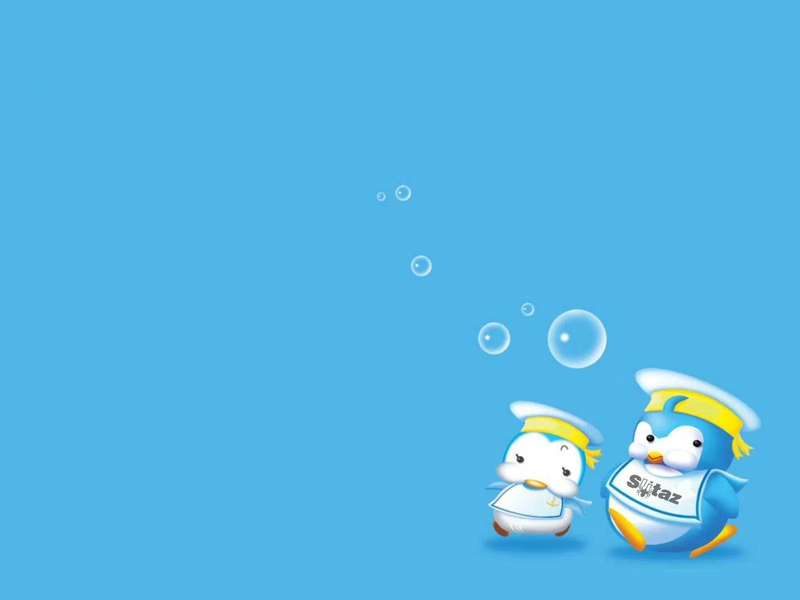 Hình nền PowerPoint hai chú chim cánh cụt dễ thương