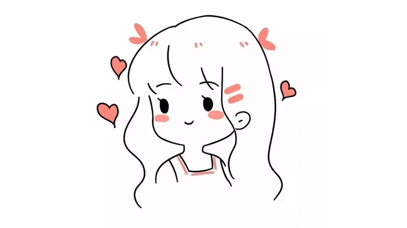 Tranh vẽ cô gái chibi đội mũ và đeo ba lô