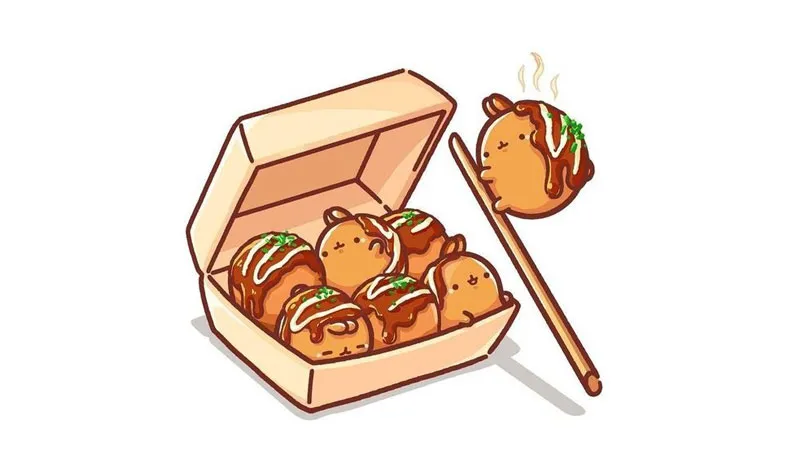 Hình vẽ sushi cuộn đáng yêu