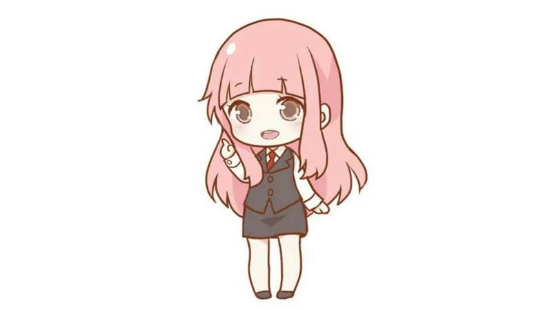 Hình vẽ cô bé cute đang đeo tai nghe