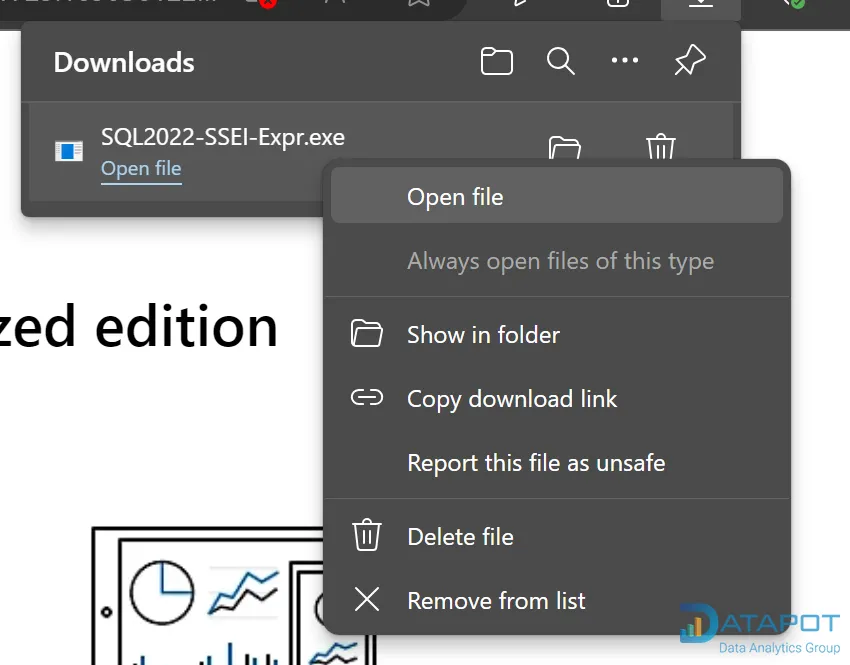 Tải xuống SQL Server 2022 Express Edition