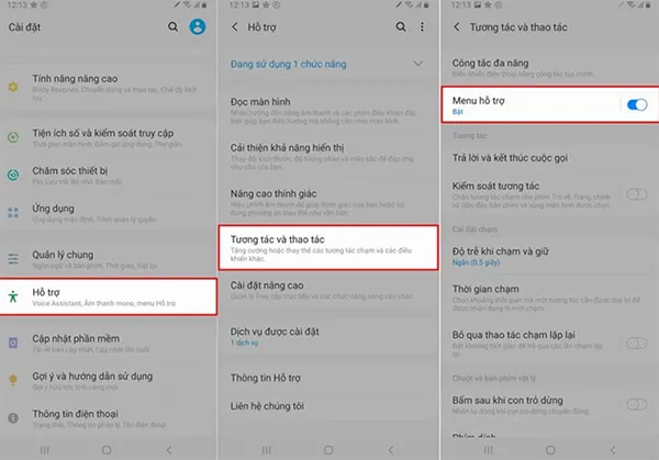 Thiết lập Menu hỗ trợ trên Android
