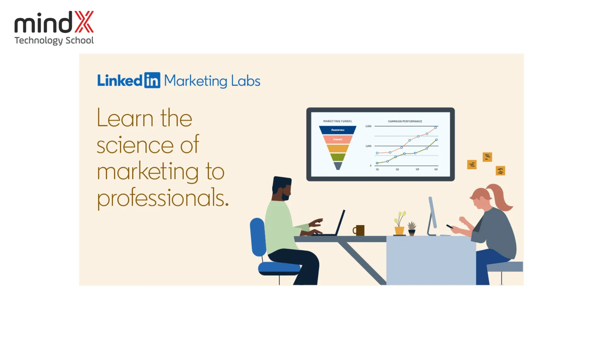 Logo hoặc giao diện khóa học marketing online miễn phí của LinkedIn Marketing Labs