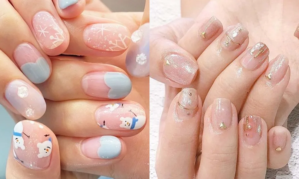 Mẫu nail đẹp 2024 với họa tiết trừu tượng hoặc gradient sáng tạo