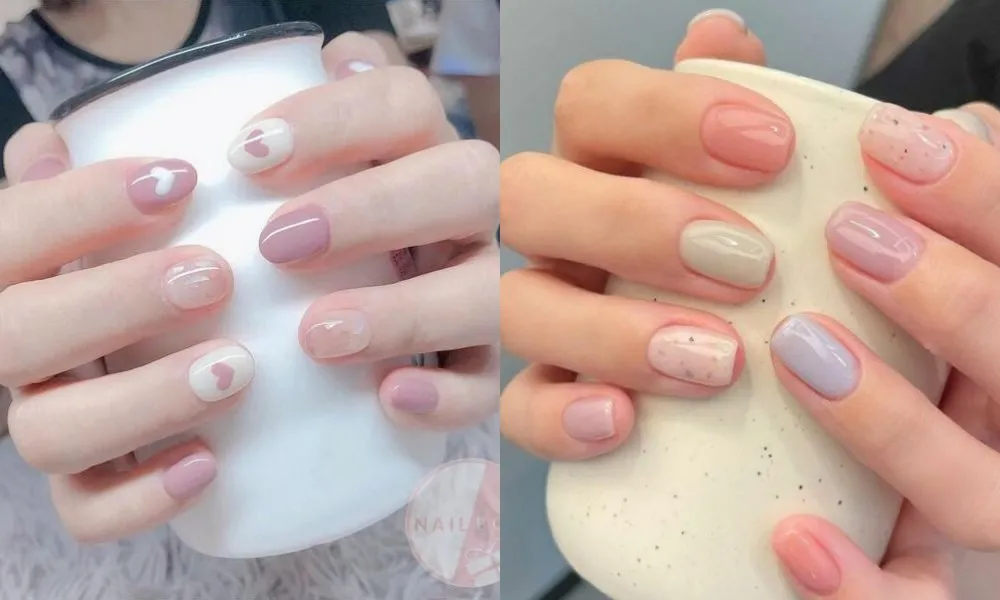 Mẫu móng tay đẹp đơn giản 2024 với tông màu nude nhẹ nhàng