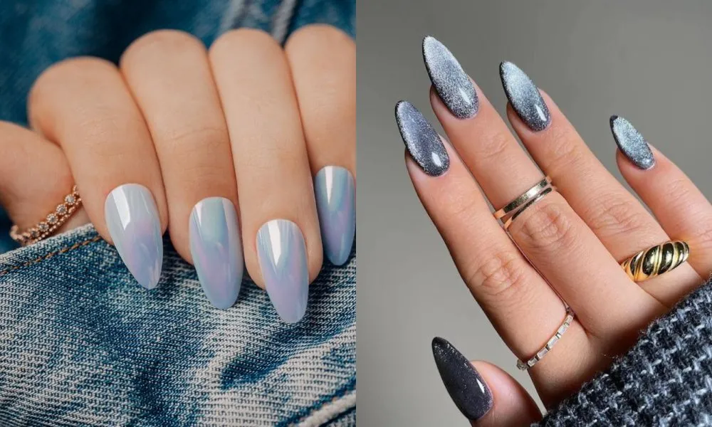 Những mẫu nail đẹp 2024 sang trọng với đá và phụ kiện kim loại
