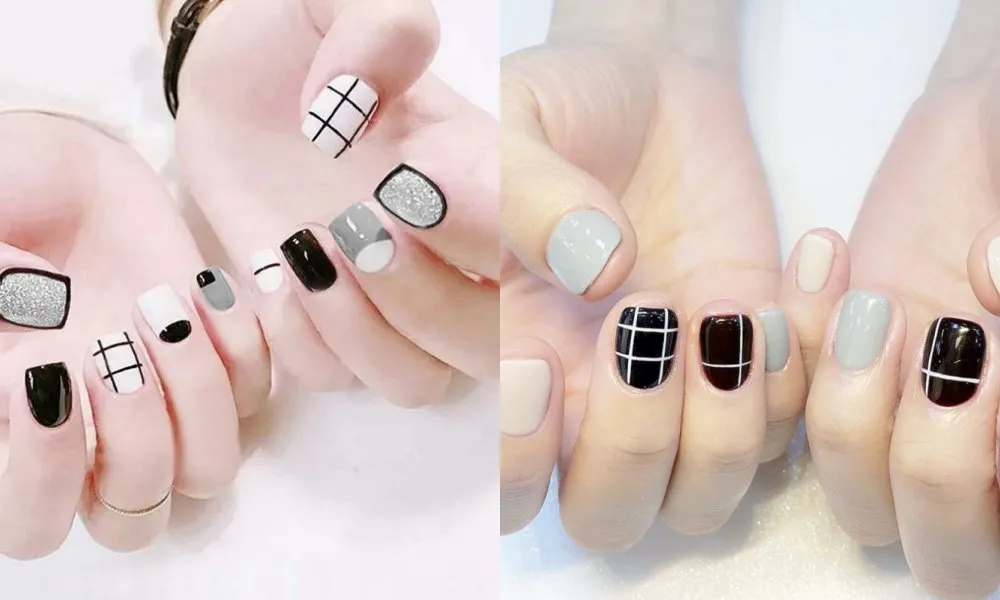 Nail đẹp 2024 kẻ sọc trẻ trung, cá tính