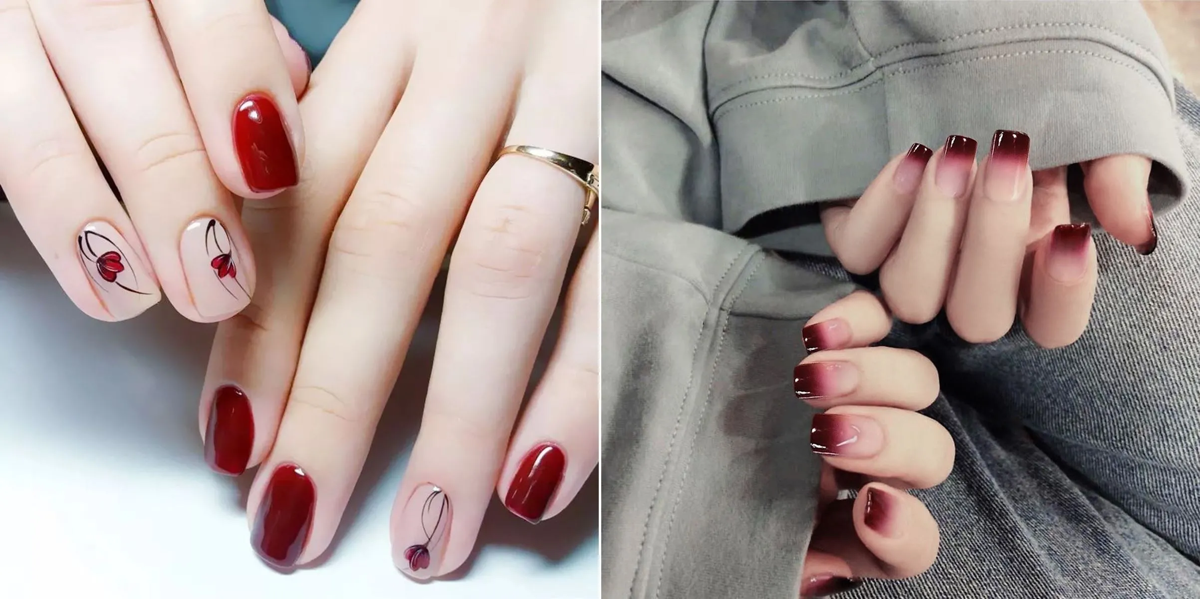 móng tay màu đỏ mận quyến rũ tôn da