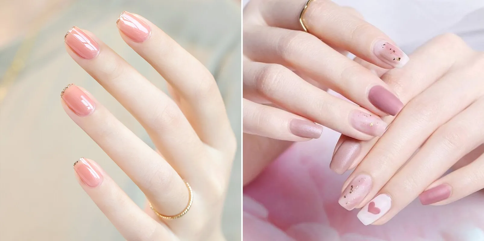 móng tay màu hồng dịu dàng nữ tính