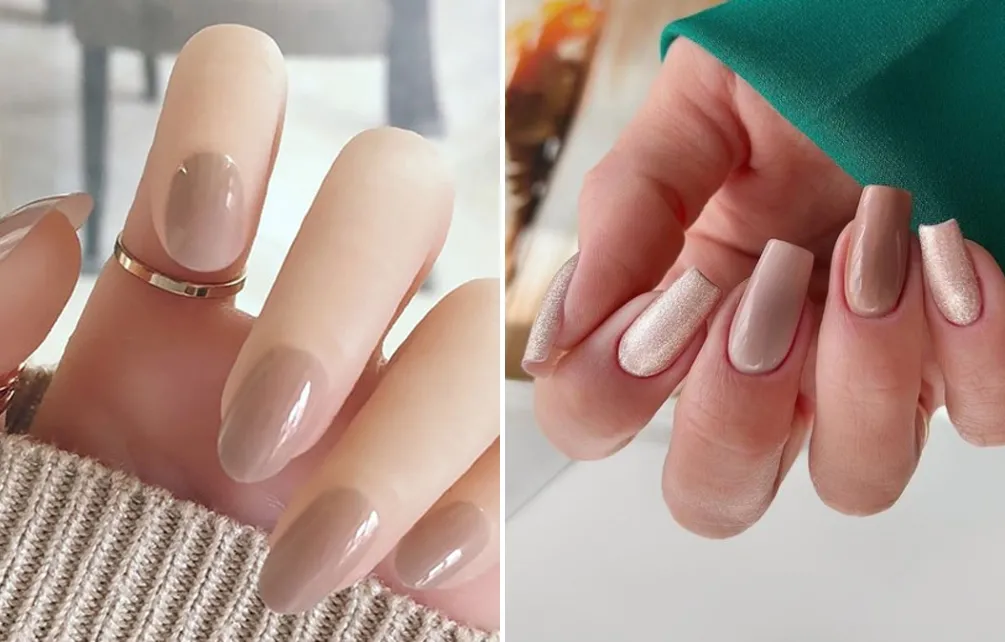 móng tay màu nude thanh lịch