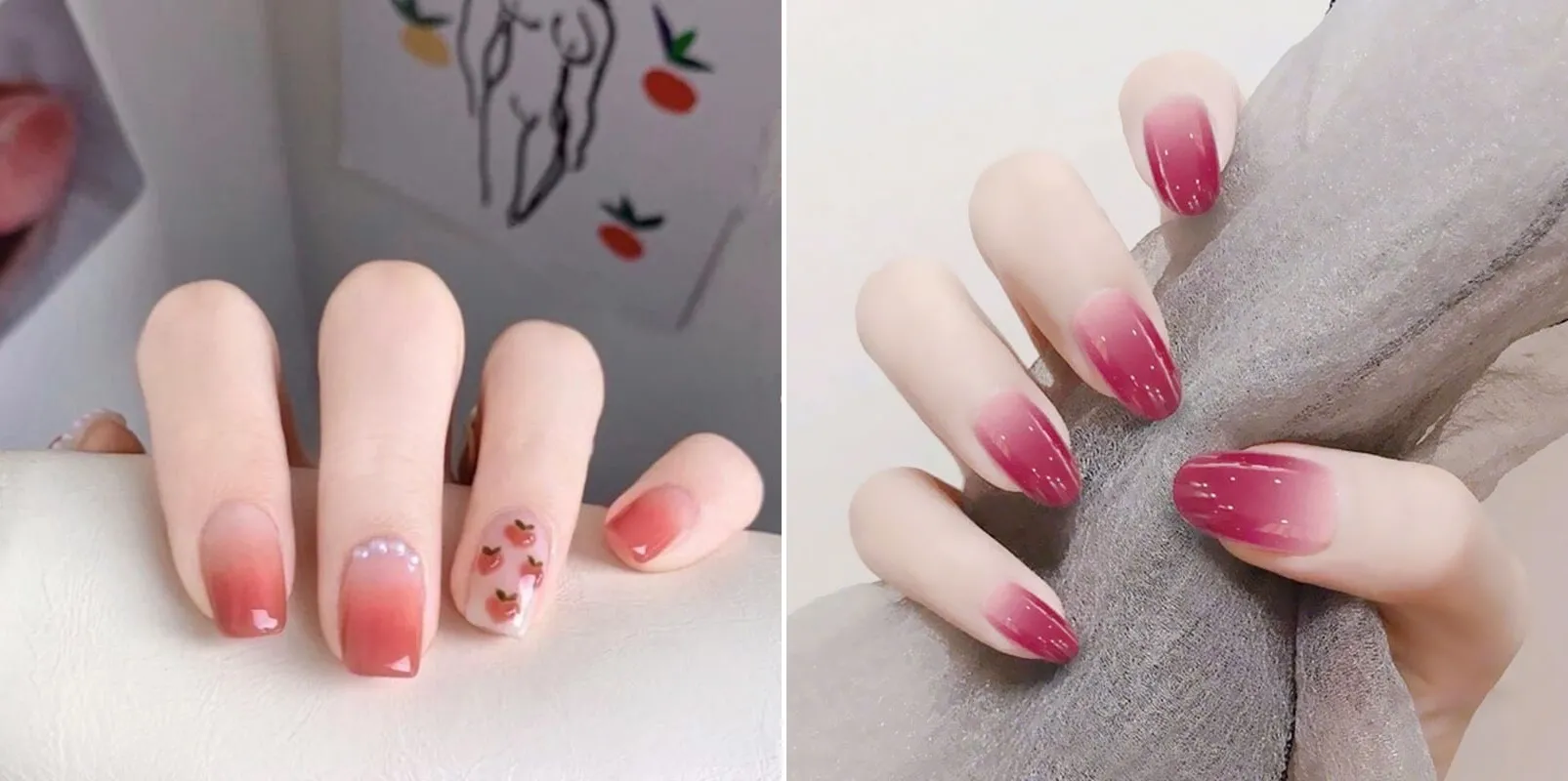 móng tay sơn ombre chuyển màu tinh tế